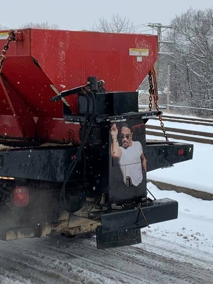 A Creative Way Of Putting Salt On Roads