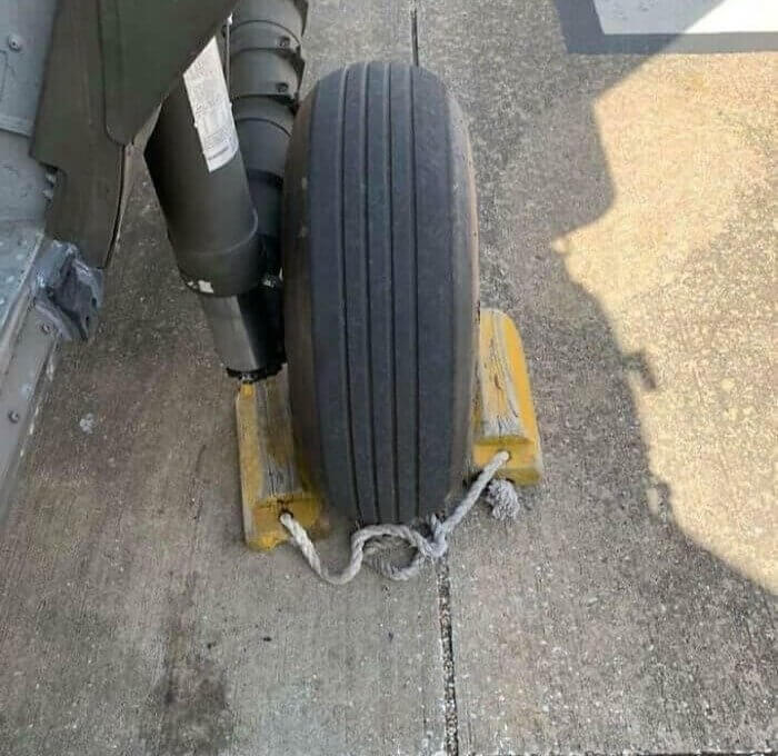Not the Best Way to Hold the Tires in Place