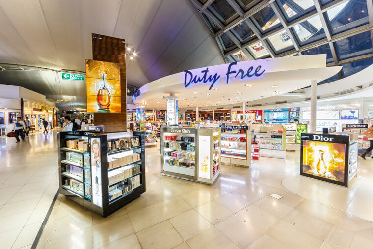 Duty Free Stores Are Placed Where the Most People Walk by