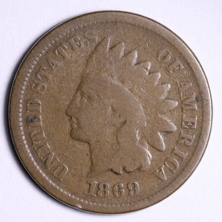 1869 Indian Head Cent (“9 Over 9” Variety) - $1,226 (Uncirculated Mint State)