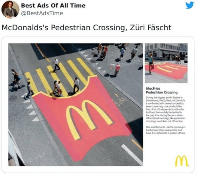 McDonalds Pedestrian Crosswalks In Zurich