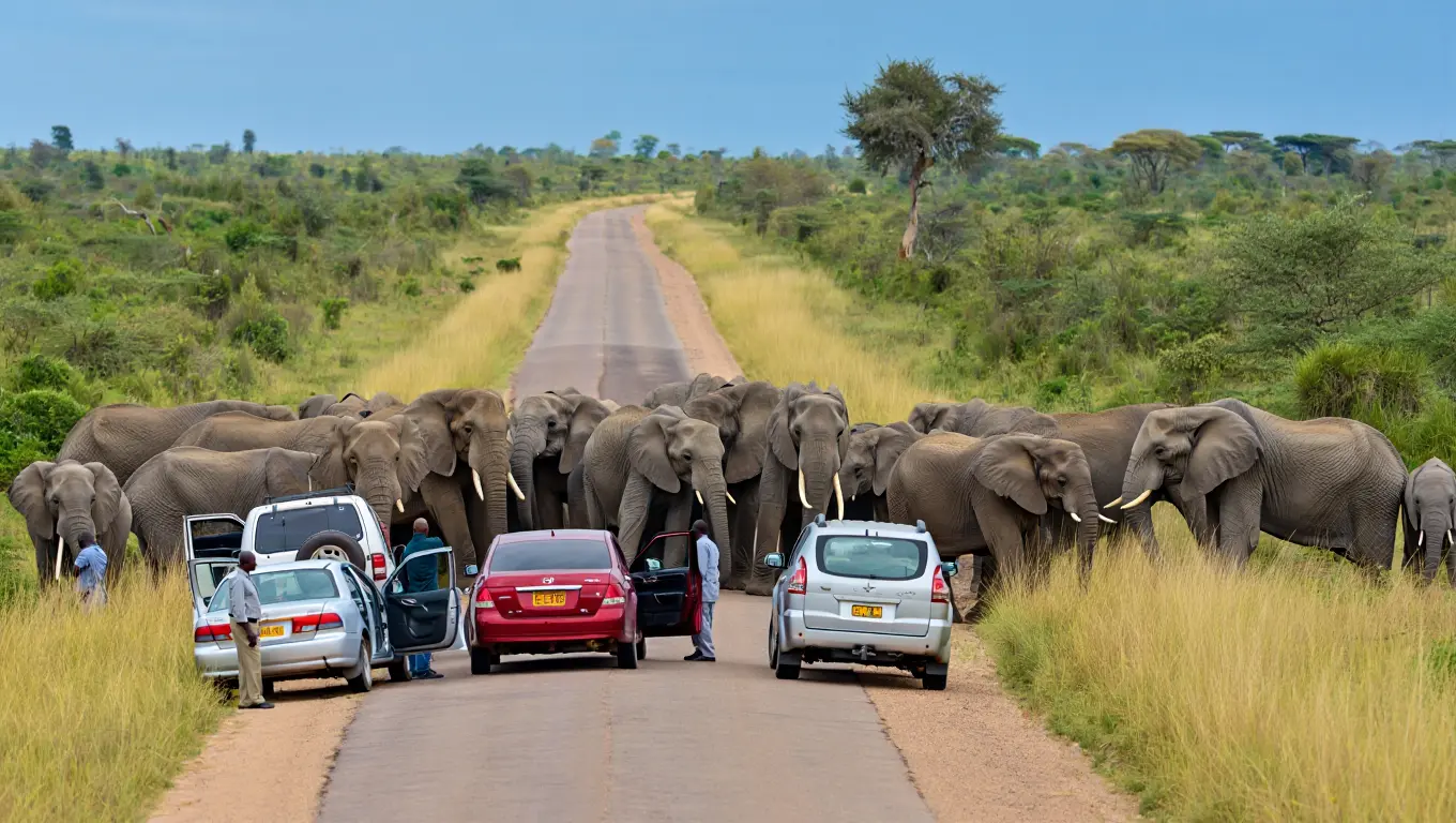 Elephant Herd Stops Traffic—What They Guarded Shocked Everyone